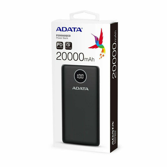 Power Bank Adata P20000QCD Negro 20000 mAh - HAMISHOP07
